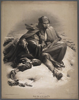 TvB G 6230
<br/>
Jonge en oudere soldaat vechten tegen de kou
<br/>
<em>Julien, Bernard Romain (1802-1871)</em>